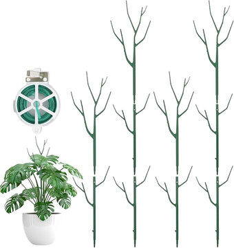 Qaobo 10 Pack Stackable Plant Support Stakes, Climbing Plant Support Structures for Monstera, Pothos, Philodendron Garden Plant Stakes for Indoor Outdoor Plants