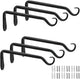Worth Garden 6-Pack 7" Plant Hanger Bracket - Forged Wrought Iron Powder-Coated Heavy Duty Wall Hook - Black Hanging Hooks - Durable and Stable for Bird Feeders, Planters Indoor & Outdoor