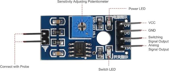10pcs LM393 3.3V-5V Soil Moisture Detect Sensor Soil Moisture Sensor Soil Hygrometer Detection for Automatic Watering System Robot Smart Car