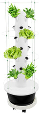 Hydroponics Growing System, 28-Plants Indoor Hydroponic Tower with Pump System, Timer, Climbing Trellis, Vertical Garden Planter with Wheels, Hydroponic Germination Kit for Gardening Lover