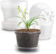 12 Pack 8 Inch Clear Plant Pots with Saucers, Transparent Plastic Nursery Pots with Drainage Hole, Sturdy Garden Planter Pots, Planting Starter Pots for Indoor Outdoor