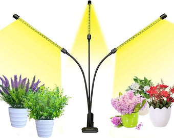 bseah Grow Light Plant Lights for Indoor Plants, Full Spectrum Led Growing Lamp with 3/9/12H Timer, Auto ON & Off, 10 Dimmable Lightness Clip-On Desk