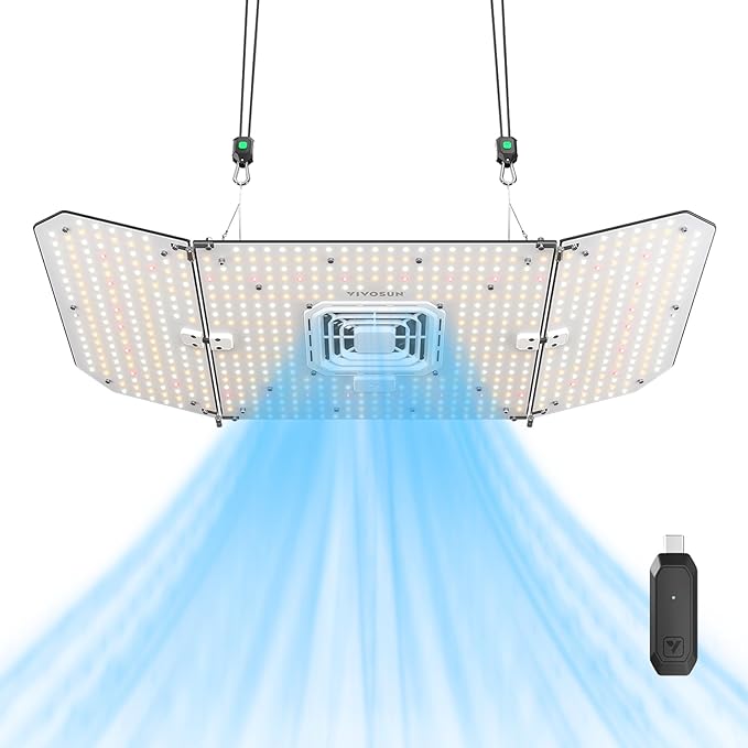 VIVOSUN AeroLight Wing AW200SE, LED Grow Light 200W with Integrated Circulation Fan & GrowHub Controller E25, Compatible with App & E42A, 2x4/3x3 Coverage, Establish an Intelligent Grow Environment