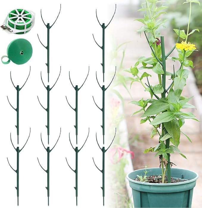 10 Pack Stackable Monstera Plant Support, Garden Plant Support Stakes for Indoor Outdoor Plants, Climbing Plant Support Structures Plant Holder Stick Moss Pole for Support Tall Potted Plants
