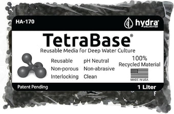 TetraBase Hydroponic Grow Media 1 Liter Bag | Reusable, pH Neutral, Non-Porous, Clean, Interlocking. Deep Water Culture DWC and Recirculating Deep Water Culture RDWC Grow Media (1 Liter)