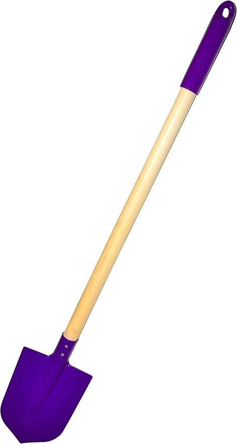 JustForKids Kids Garden Tool Set Toy, Rake, Spade, Hoe and Leaf Rake, reduced size , made of sturdy steel heads and real wood handle, 4-Piece, Multicolored, 5yr+