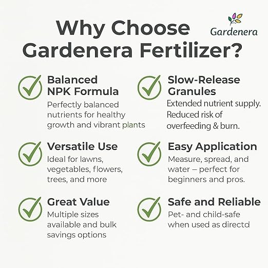Gardenera 13-13-13 Slow Release Granular Fertilizer – All Purpose Plant Food 13 13 13 for Outdoor Grass, Vegetables, Roses, Flowers, Shrubs, Trees. Lawns, Gardens, Potted Plants (16 OZ)
