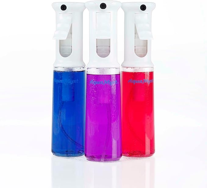 Creative Mark AquaMyst 300 ml Continuous Mist Spray Bottle - 2-Pack - Ergonomic Plant Mister - Water Mister Spray Bottle w/Pre-Compression Technology, Drip-Free 0.3 mm Nozzle, Clear 10.14 oz Bottles