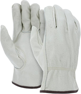 Palmer Safety 12 Pairs Heavy Duty Durable Cowhide Leather Work Gloves for Construction, Industrial and Personal Use