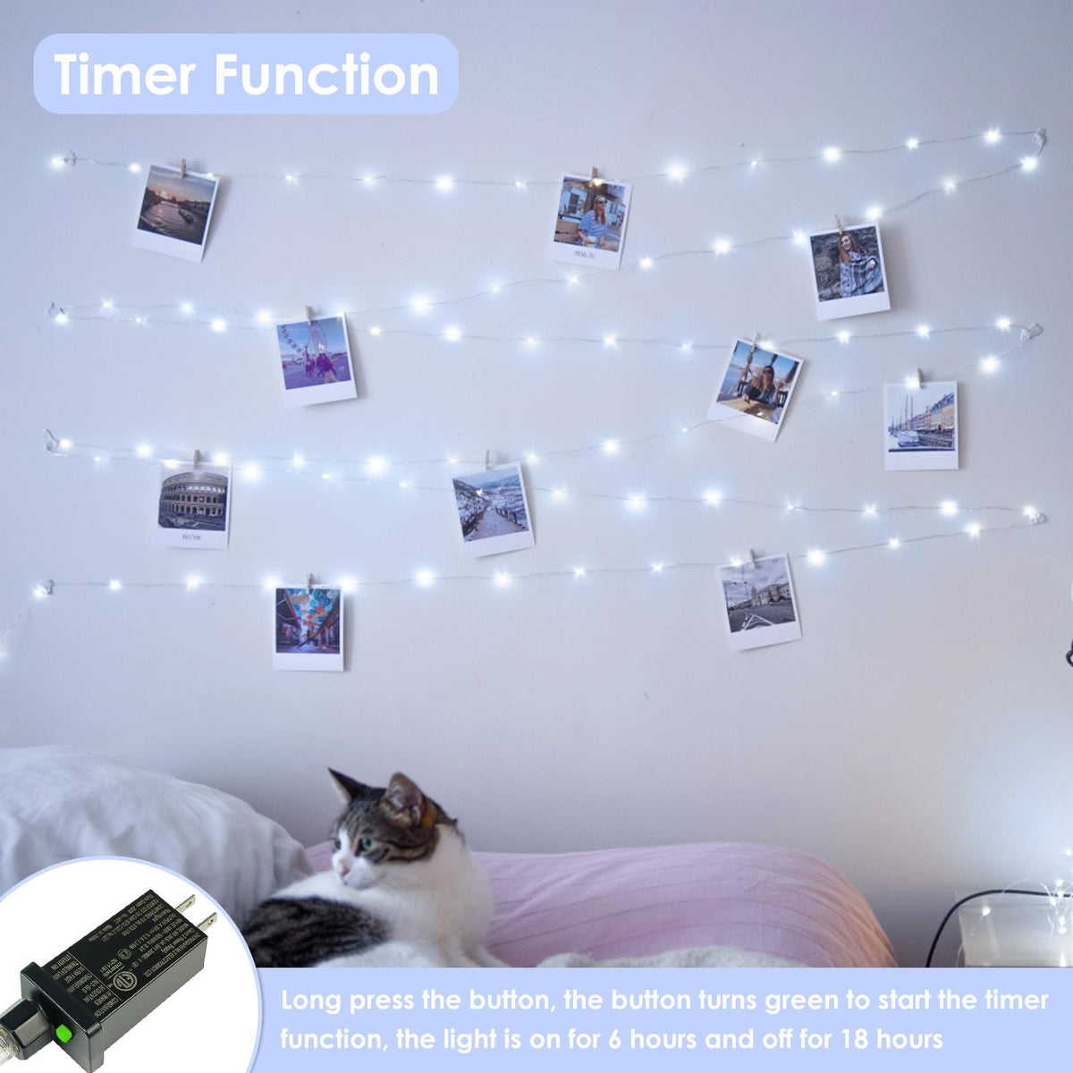 99FT 300 LED Fairy Lights with Remote, Plug in Twinkle Light Outdoor Indoor