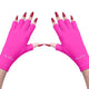 MelodySusie UV Gloves for Gel Nail Lamp, Professional Protection Gloves for Manicures, Nail Art Skin Care Fingerless Glove Protect Hands (Neon Pink)