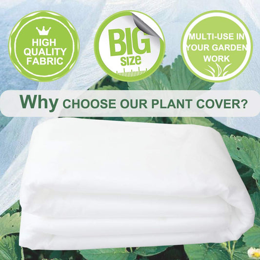 Valibe Plant Covers Freeze Protection 10 ft x 10 ft Floating Row Cover 0.9oz/yd² Garden Fabric Plant Cover for Winter Frost/Sun Pest Protection (10FT X 10FT)