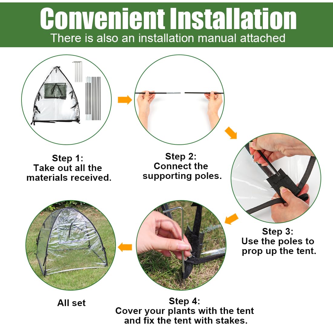 Clear Plant Covers Freeze Protection, 2-Pack Cloches & Domes, Winter