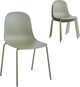 Plastic Stackable Dining Chairs Set of 4, Modern Outdoor Patio Chairs with Metal Legs for Patio Cafes, Restaurants and Office Waiting Room (Sage Green)