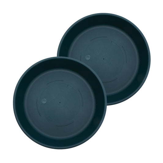 The HC Companies Classic Round Planter Pot, 17.5 Inch, Evergreen, 2-Pack