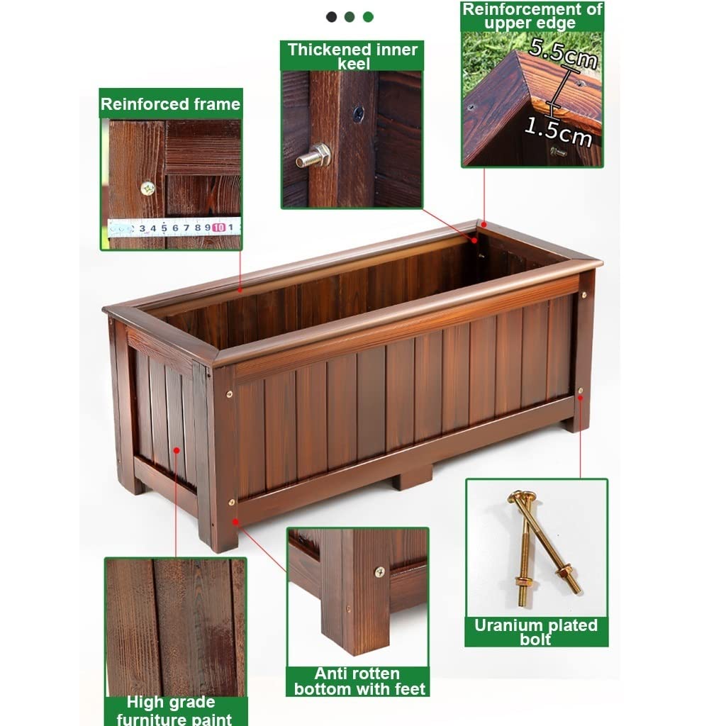 Yard Wood Box for Planting, Raised Garden Bed Flower or Vegetable Planter Window Mounted Plant Box for Garden (Size : 100 * 50 * 50cm)
