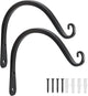 Gtongoko 2 Pack 8 Inch Plant Hangers Outdoor Metal, Plant Hooks for Wall Indoor, Outdoor Hooks for Hanging Bird Feeders, Plant Bracket, Lanterns, Wind Chinme, Black