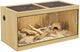 unipaws 50 Gallon Reptile Tank, Front Opening Reptile Enclosure with Sliding Doors and Cable Port, Top Ventilation Cage for Lizards, Nature