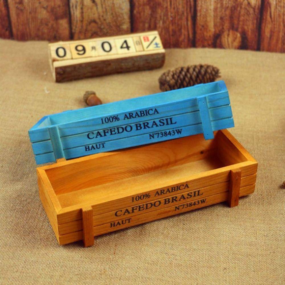Ochine Wood Planter Box Rectangle Wooden Planter Box, Rectangular Planter Decorative Window Boxes Planters Succulent Plant Pot Storage Box Rustic Wooden Box Floral Natural Centerpieces Wedding Decor