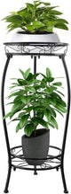 YHIJURS Plant Stand Indoor Outdoor 27.1'', 2 Tier Tall Metal Plant Stands, Heavy Duty Rustproof Corner Flower Potted Rack for Planter Holder Home Patio Balcony Garden -Black