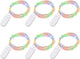 Fairy Lights CR2032 Battery Operated,6.6Ft/2Meter 20 LEDs Micro Silver Wire String Lights for Bedroom Christmas Party Wedding Decoration (Multi-Colour, 6 Pack)
