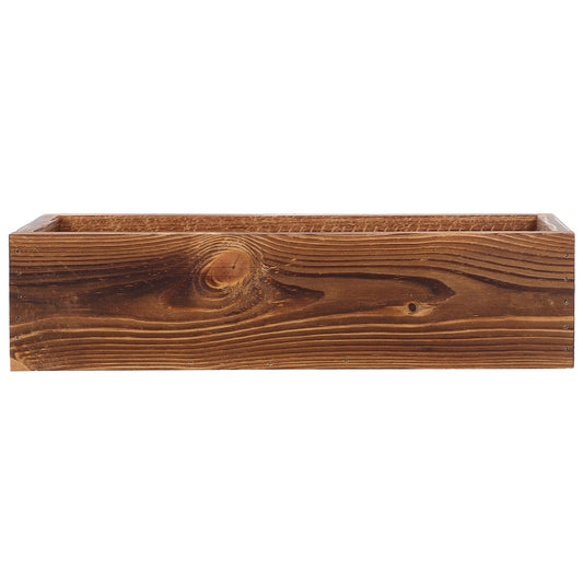 GLEAVI Rustic Wooden Planter Box for Flowers and Succulents, Brown