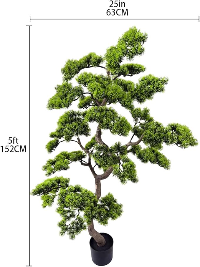 Alonfale 5ft Artificial Bonsai Tree - Large Faux Plants Indoor with Ceramic Pot, Realistic Fake Plants Decor for Home Office, Living Room, Farmhouse Zen Decor