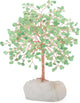 MASGEMES Crystal Tree of Life,Natural Green Aventurine (406 Gemstone Count) Clear Quartz Cluster Base,Chakra Positive Energy FengshuiGood Luck Home Decor,Gift Size 8.5-9 Inches