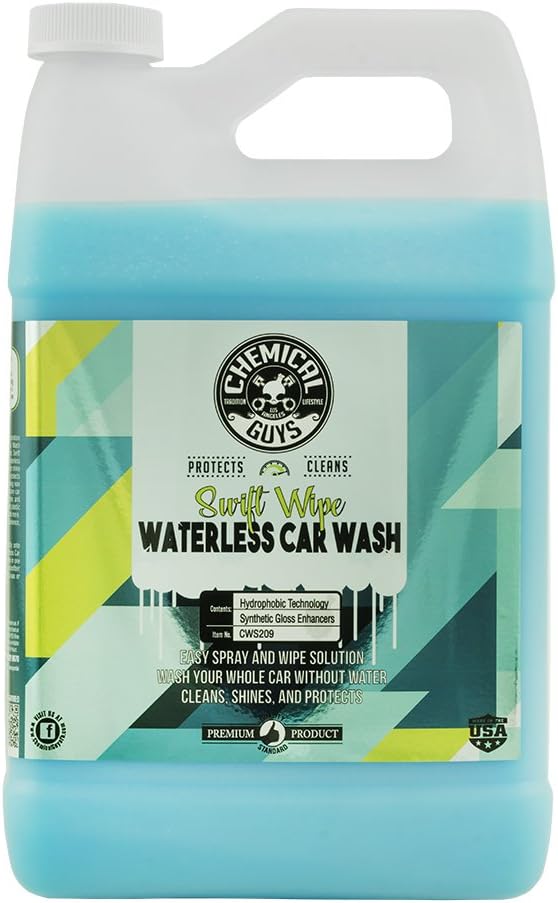 Chemical Guys Swift Wipe Sprayable Waterless Car Wash Spray - Spray and Wipe to Safely Clean and Shine Cars, Trucks, Motorcycles, RV & More, High Lubrication Formula, 128 oz