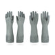 Mamison 2 Pairs Reusable Waterproof Household Dishwashing Cleaning Rubber Gloves, Non-Slip Kitchen Glove (Grey, Large (Pack of 2))