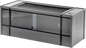 New Age Pet ECOFLEX 60" Wide X-Large Reptile Habitat, Mojave Lounge for Snakes, Tortoises & Lizards in Maple, Black & Grey, Easy Assembly, Sliding Glass Doors & Mesh Top