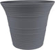 The HC Companies Sedona Round Self-Watering Pot - Lightweight Self Care Planter - Plastic Planter for Herbs & More - Durable Plant Pots for Indoor Plants & Outdoor Plants (14" Warm Gray, Pack of 1)