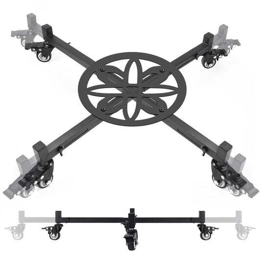 Heavy Duty Plant Caddy with Wheels, Adjustable 22.8-31.9" Diameter Rolling Plant Stand for Indoor/Outdoor, Plant Dolly with 4 Lockable Swivel Casters, Metal Planter Base for Large Pots up to 250 lbs