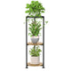 iDavosic.ly 3 Tier Corner Metal Plant Stand Indoor, 34 In Tall, Black Brown