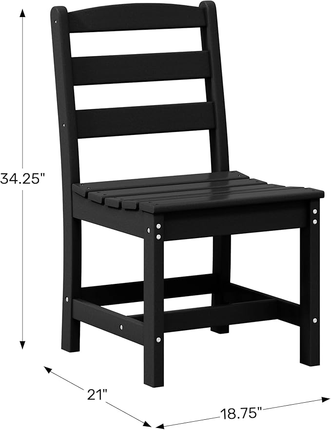 WestinTrends Ashore Outdoor HDPE Patio Classic Armless Dining Side Chair, Gray