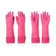 Mamison 2 Pairs Reusable Waterproof Household Dishwashing Cleaning Rubber Gloves, Non-Slip Kitchen Glove (Pink, Medium (Pack of 2))