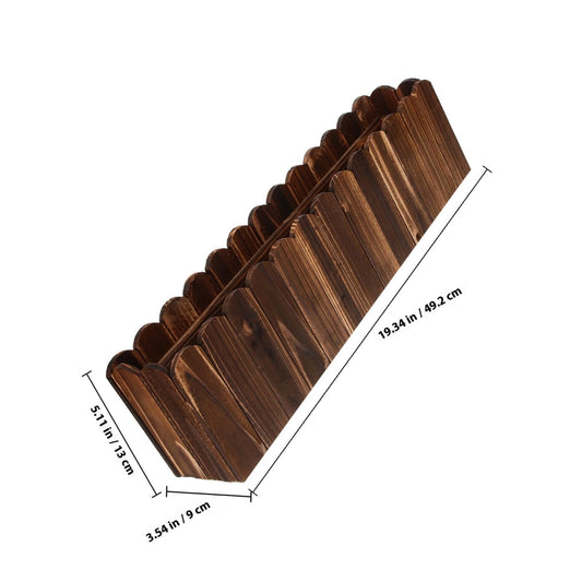 COLLBATH Outdoor Carbonized Wood Window Planter Box Small 50x9x13cm Rustic Wooden Flower Pot Balcony Gardening Fake Flower Holder