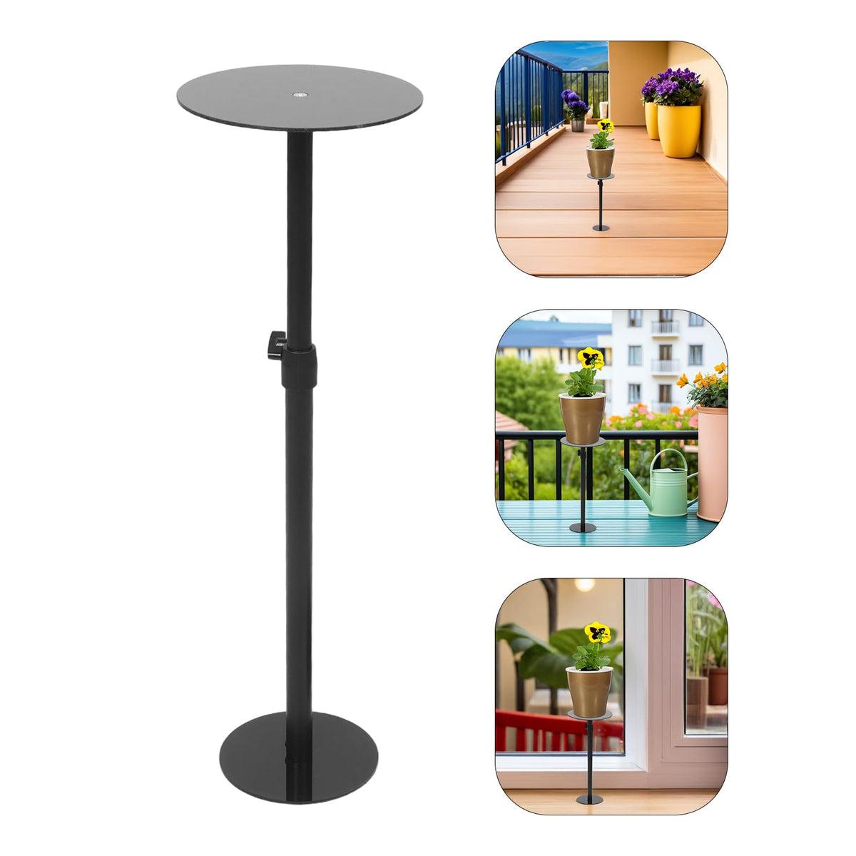 MERRYHAPY Adjustable Plant Riser Stand for Indoor Flower Pots 11.4-inch Height Plant Pot Floor Stand Insert Fits Large Square round Planters