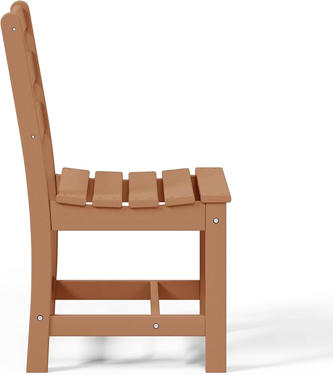 WestinTrends Ashore Outdoor HDPE Patio Classic Armless Dining Side Chair, Teak