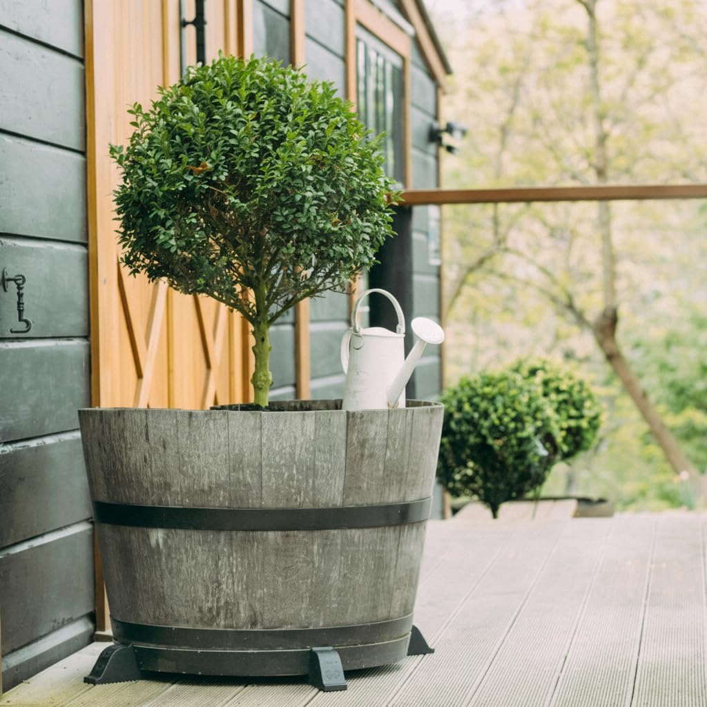 OAKENZ Half Barrel Planter Feet (3 Pack) – Wine & Whiskey Barrel Planter Risers for Drainage & Deck Protection – Heavy-Duty Pot Feet for Outdoor Planters – UV-Stable Recycled Plastic