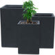Kante 18.5",15.7",12.6" H Tall Rectangular Concrete Planters Set of 3, Outdoor Indoor Lightweight Plant Pots with Drainage Hole and Rubber Plug, Modern Style for Home Garden Patio, Charcoal