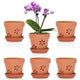 JUXYES Small 4" Hollowed Out Terracotta Orchid Pots with Holes and Saucer