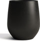DTY Signature Mount Wilson Modern Indoor Outdoor Fiberstone Tapered Planter, Lightweight, Weather Resistant Garden Pot with Drainage Hole & Rubber Plug, Planter for Christmas Decor - Black, Medium
