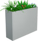 NUWJBYE Tall Metal Planter Box, 38" L x 10" W x 30" H Large Outdoor Planters with Drainage & Adjustable Shelf, Heavy Duty Steel Rectangular Planter for Patio, Balcony, Indoor(Gray)