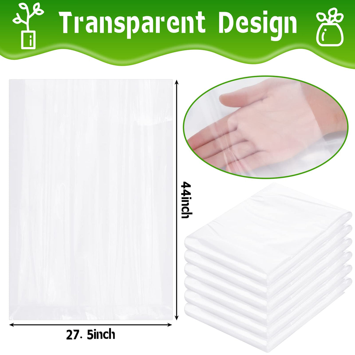 Perthlin 6 Pcs Winter Plant Covers Freeze Protection, 27.6 x 43.3 Inch