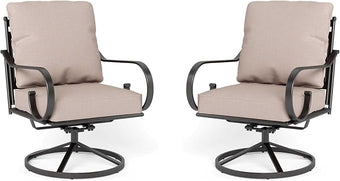 Sophia & William Extra Large & High Back Patio Furniture Set Metal Modern Outdoor Conversation Sets with Swivel Chairs