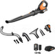 WORX Cordless Leaf Blower, Electric Blowers for Lawn Care with 120 MPH & 3.5 LBS, Long Nozzle Design for Narrow Spaces with Cleaning Attachments, Battery & Charger Included, WG545.1