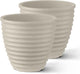 ARBORA 16" Ibiza Polyresin Indoor and Outdoor Planter with Classic Cream Finish - Durable, Weatherproof, Lightweight, Large Plant Pot for Patio, Garden, Deck, Entryway - 2 Pack