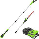 Greenworks 24V Brushless 10" Cordless Polesaw + Pole Hedge Trimmer Combo (Great For Pruning and Trimming Branches / Shrubs), 4.0Ah Battery and Charger Included