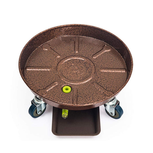 BSNANCA Heavy Duty Plant Caddy with Adjustable Rolling Wheels for Indoor and Outdoor Garden Large Steel Plate Stand to Easily Move Flower Pots White (Brown 25)